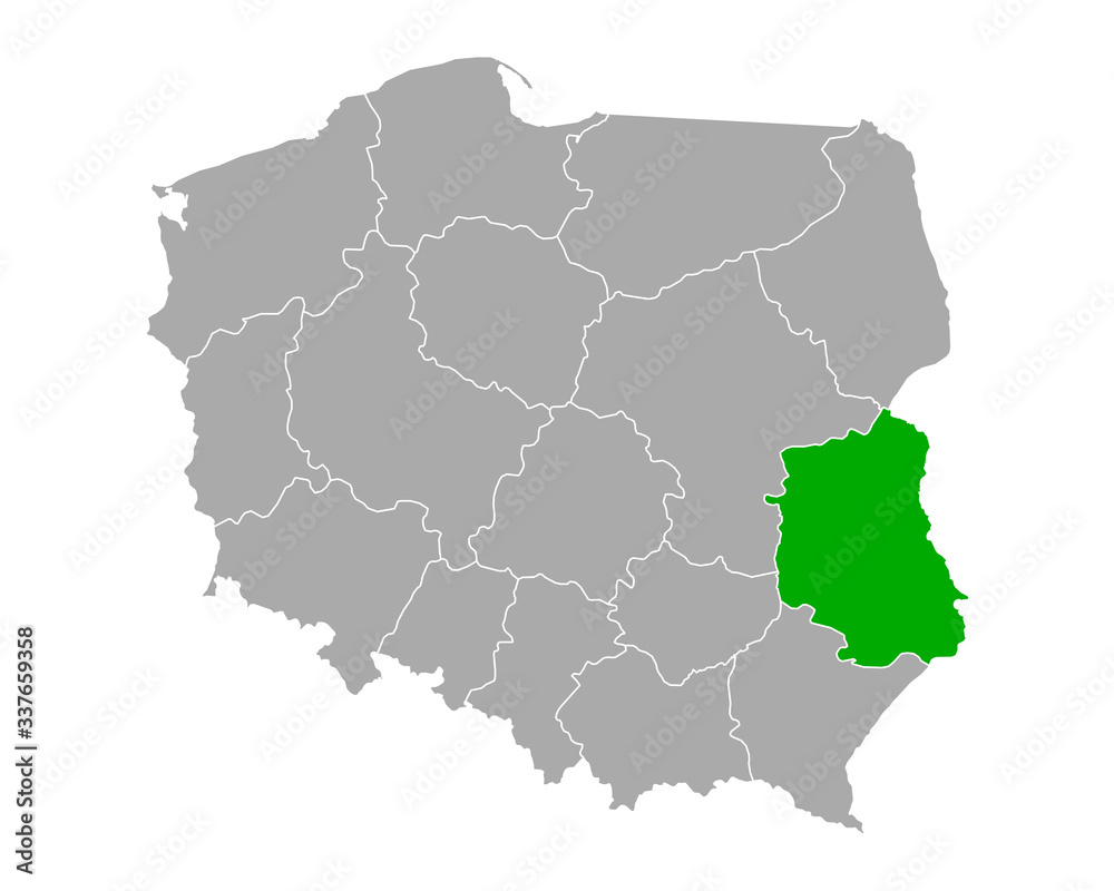 Karte von Lubelskie in Polen
