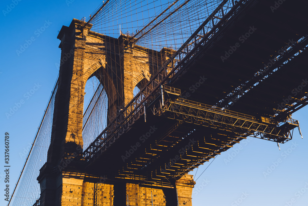 Fototapeta premium Historical suspension bridge against sky