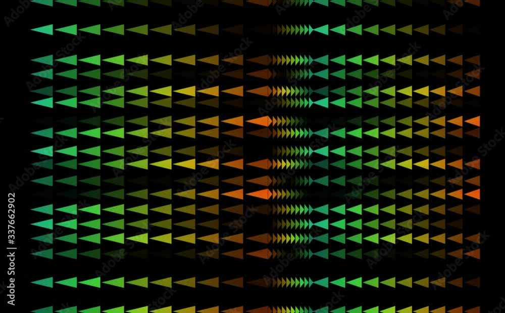triangle rainbow pattern and tiny slow faded all in the line on black screen