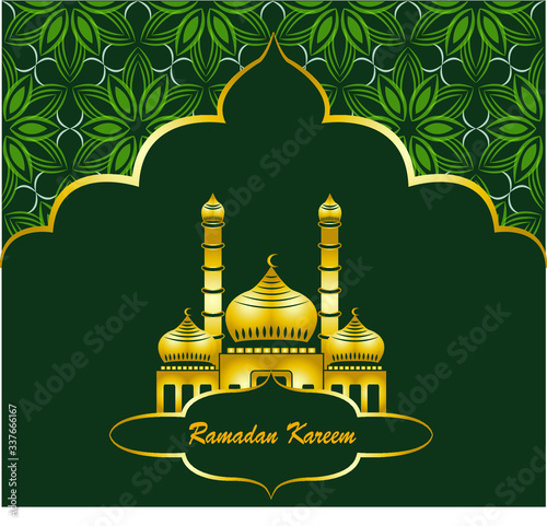 Ramadan kareem, greeting card islamic template, vector illustration