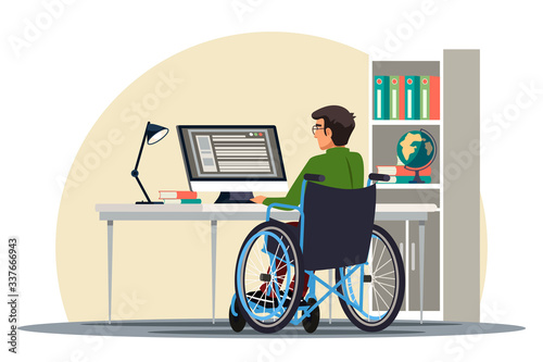 Vector Illustration disabilities people scene set