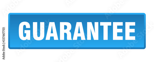 guarantee button. guarantee square blue push button