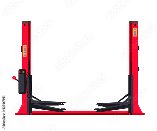 Car lifting equipment isolated on white background