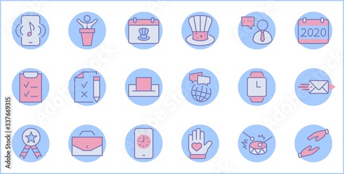 International Presidents Day Set Line Vector Icons. Contains such Icons as Hat, President, Voting, USA, Flag, Elections, Government, Ballot, Box, Check, Politics and more Editable Stroke 32x32 Pixels
