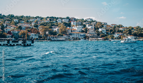 Photography Istanbul Sea and floating ships of Asia and Europe.