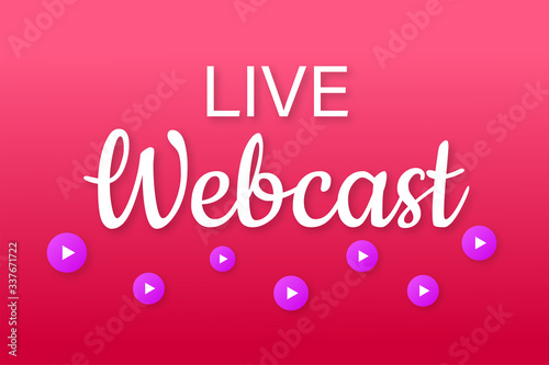 Live webcast Button, icon. Vector stock illustration