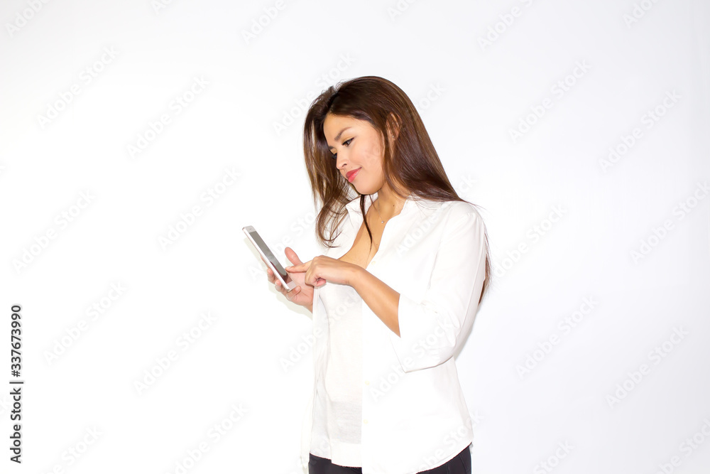 Beautiful latina girl speaks on the phone smiling and be charming Beautiful latina girl speaks on the phone smiling and be charming