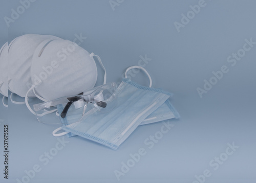 Protective masks and goggles to be used by medical and non-medical staff during an emergency situation.