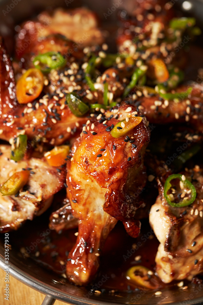 Sauce marinated chicken with sesame and chili pepper Sauce marinated chicken with sesame and chili pepper