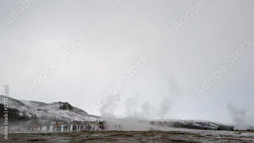 The Great Geysir in Winter, Iceland