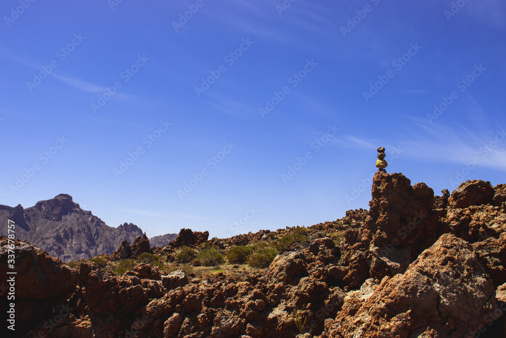 Steinmännchen bei Roques de Garcia, Teneriffa, Spanien Steinmännchen bei Roques de Garcia, Teneriffa, Spanien