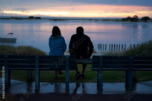 Tableau sur toile Coucher de soleil sur l'océan indien, Western Australia