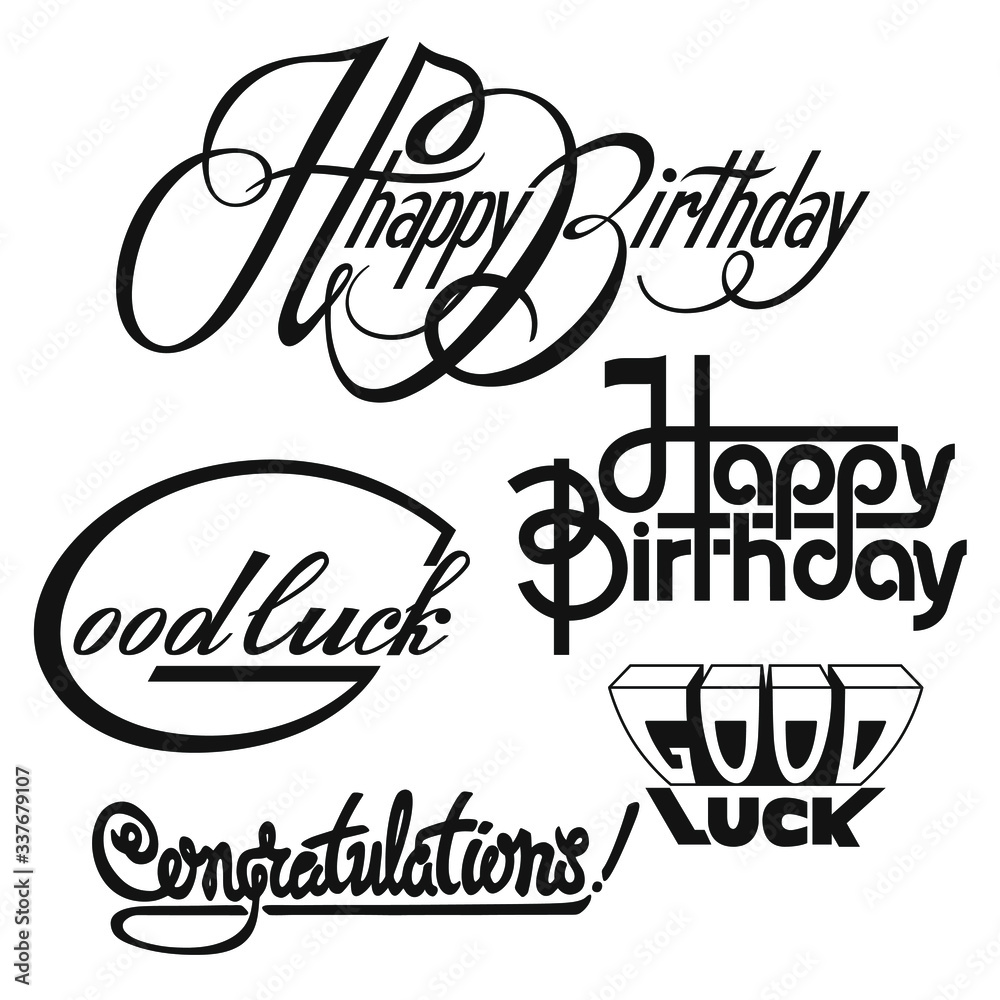 Hand drawn vector lettering set 
