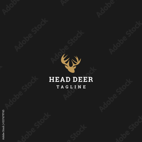 Head Deer logo template design in Vector illustration 