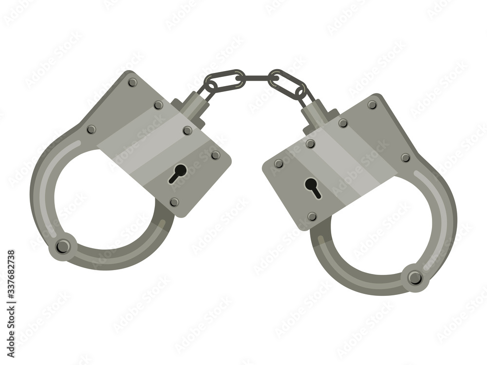 Vector illustration metallic handcuff isolated Vector illustration metallic handcuff isolated