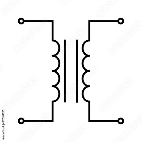 Symbol of iron core transformer