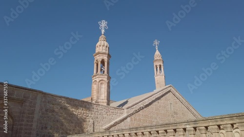 Midyat, Mardin, Turkey - January 2020: Mor Gabriel Deyrulumur Monastry is the oldest surviving Syriac Orthodox monastery in the world. photo