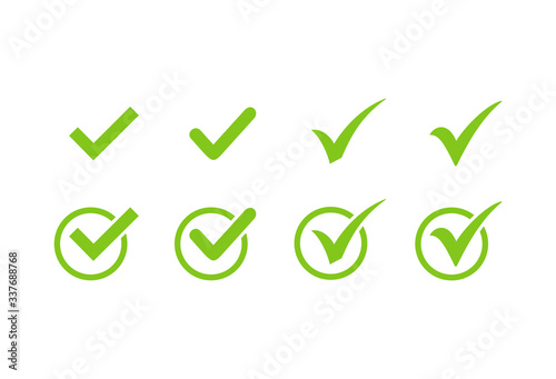 Check mark icon set, Check mark sign vector