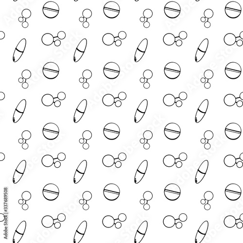 Wallpaper Mural Pill, capsule on a white background. Digital doodle art seamless contour pattern. Print for banners, posters, paper, textiles. Torontodigital.ca