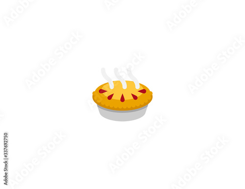 Pie vector flat icon. Isolated apple pie cake emoji illustration 