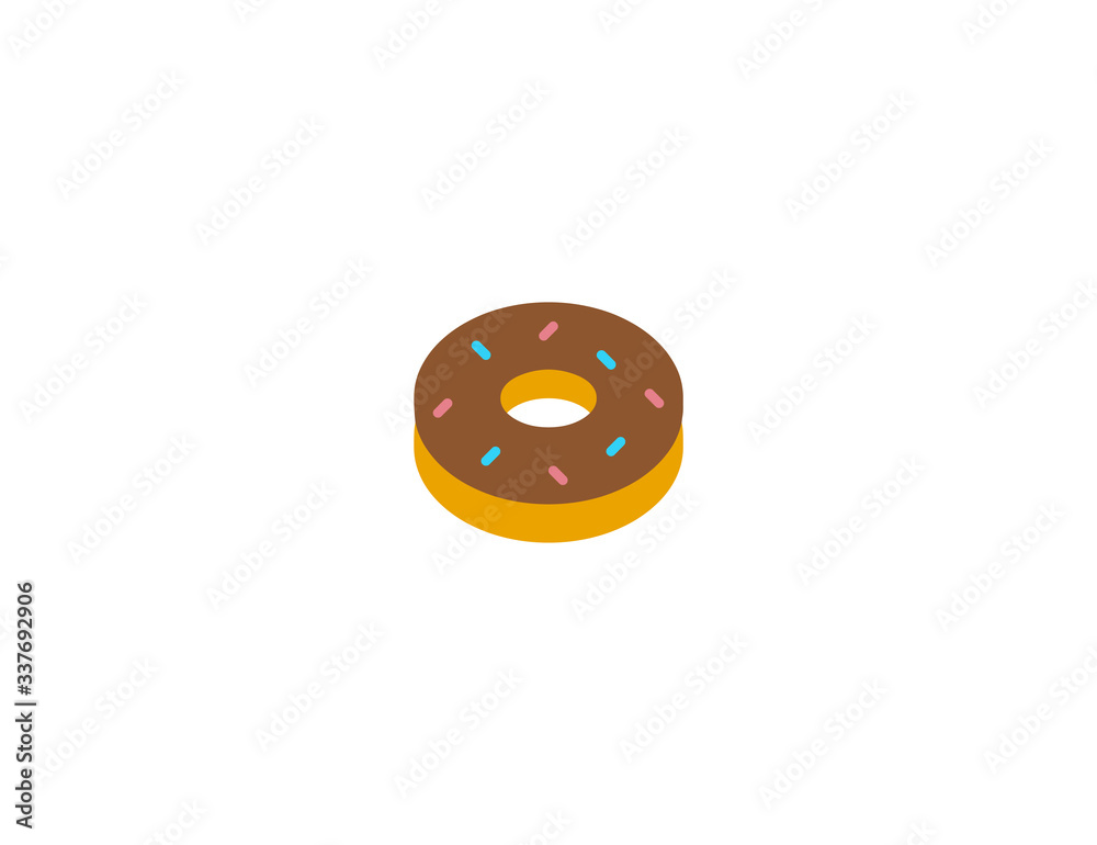 Obraz premium Doughnut vector flat icon. Isolated donut cake cookie emoji illustration 