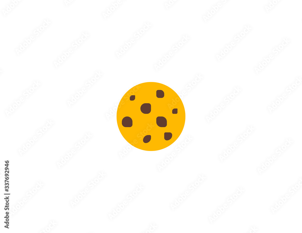 Cookie vector flat icon. Isolated cookie emoji illustration 