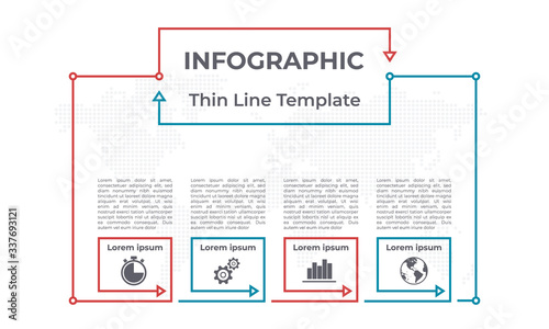 Infographic chart template 4 options.