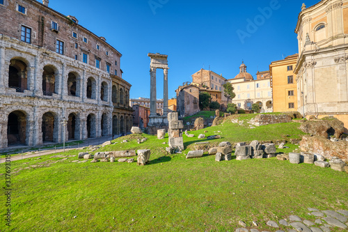 The Theatre of Marcellus and the Temple of Apollo Sosianus in Rome, Italy photo
