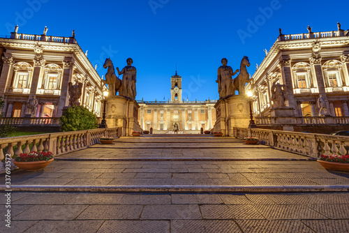 Photography The Cordonata and the Piazza del Campidoglio in Rome at night