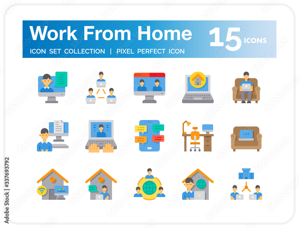Work From Home icons for web design, book, ads, app, project etc. Work From Home icons for web design, book, ads, app, project etc.