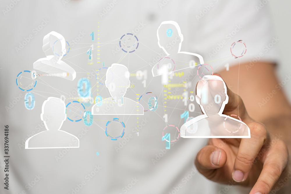 Network team. Social network. 3d illustration Network team. Social network. 3d illustration