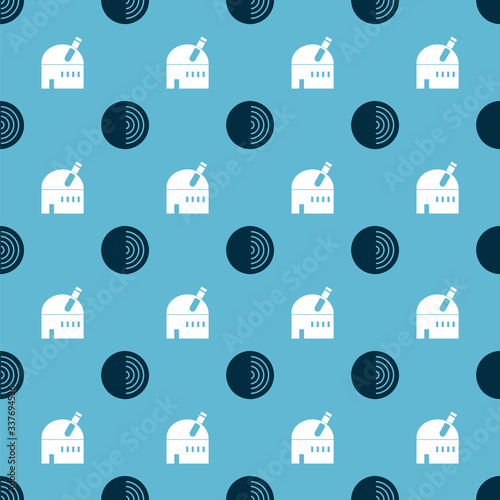 Set Earth structure and Astronomical observatory on seamless pattern. Vector