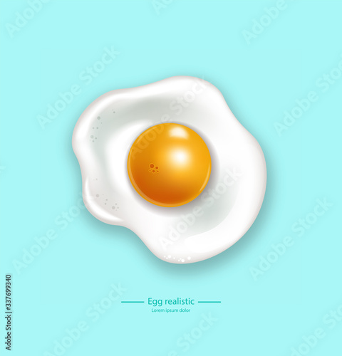 Egg vector realistic blue background