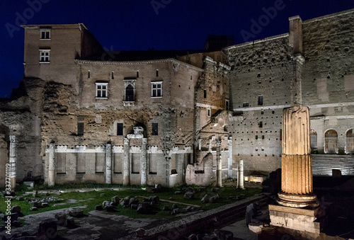 Принти на полотні Rome, Imperial forum by night
