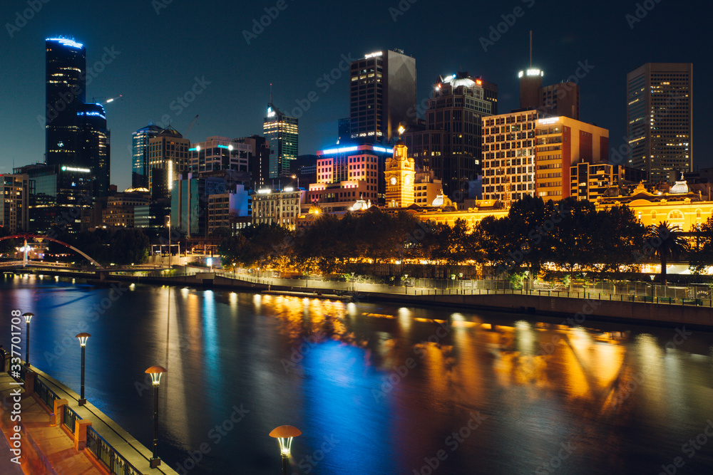 Melbourne cbd skyline at night Melbourne cbd skyline at night