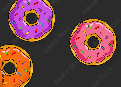 Wallpaper Mural Cute donuts cartoon style vector Torontodigital.ca