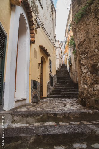 Narrow stairs and streets in the tourist village of Positano, Amalfi coast © k_samurkas