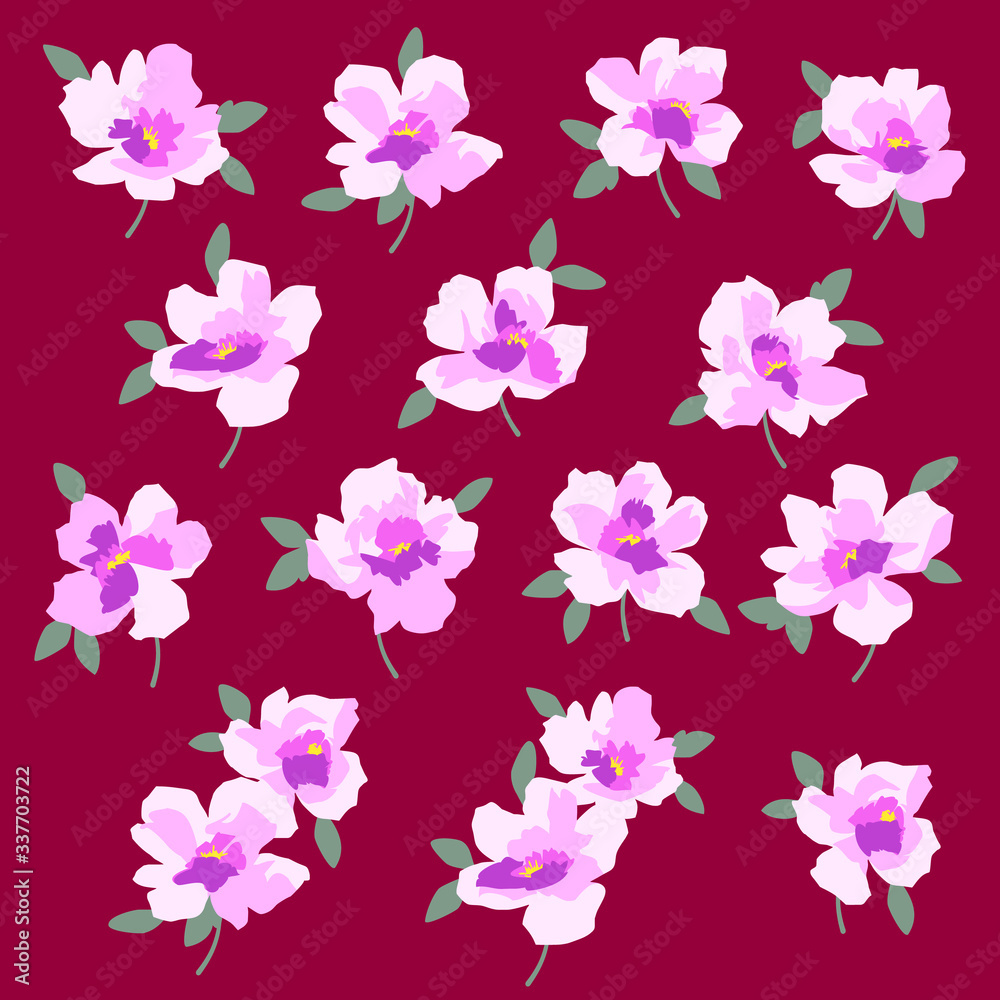 Flower vector illustration material abstract beautifully,