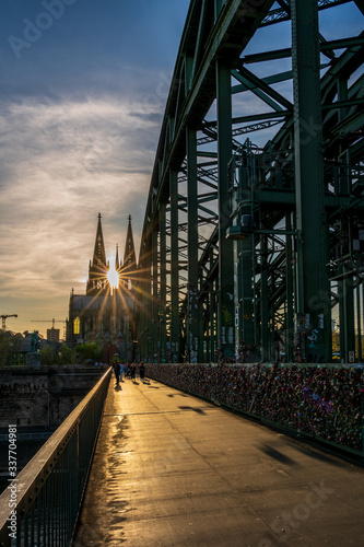 Cologne Cathedral at sunset, Germany