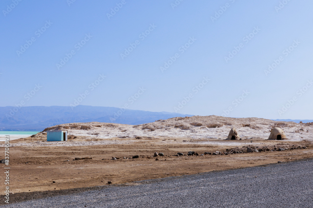 Crushed Construction Machines on the Lake Assal, Djibouti