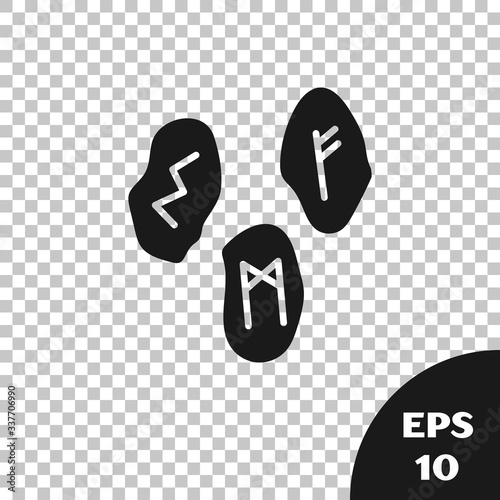 Black Magic runes icon isolated on transparent background.  Vector Illustration