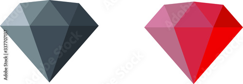 easy to use and edit illustration vector icons of two color diamonds
