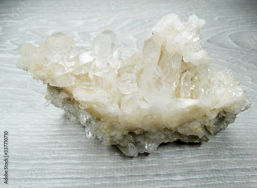 clear quartz geological natural crystals cluster