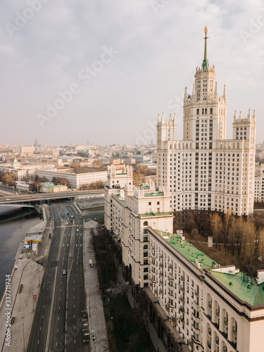 Empty Moscow streets during the quarantine lockdown in April 2020