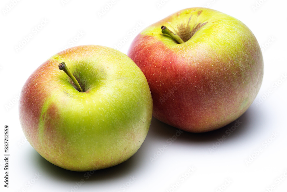 A ripe Apple shot from above on a white background