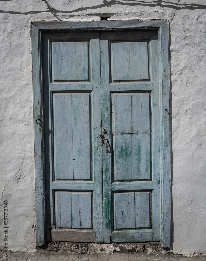 The old wooden door in city Teguise, Lanzarote