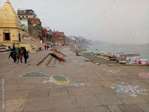 View of Varanasi and the Ganges River photo