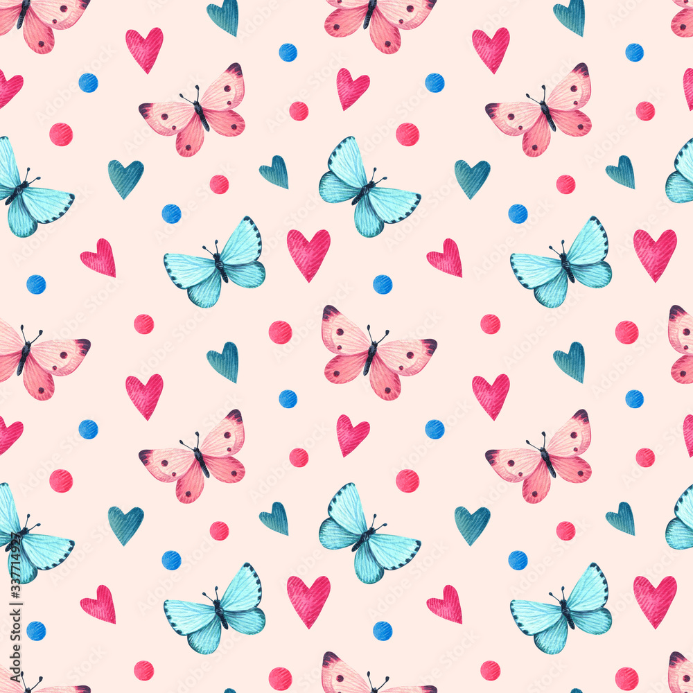 Decorative seamless pattern with butterflies
Decorative seamless pattern with butterflies