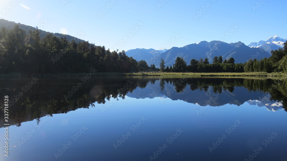 Lake Matheson Spiegelsee New Zealand Lake Matheson Spiegelsee New Zealand