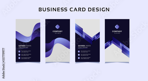 Abstract horizontal business card set template